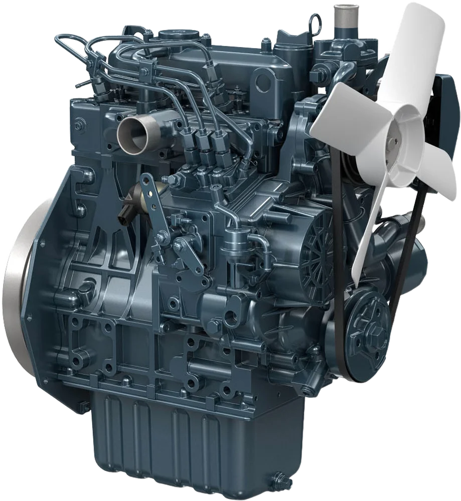 Motor Kubota D1005-E3B (3000 RPM), natural, inyección indirecta, 23.5 HP / 3000 RPM, norma EPA/CARB Tier 4