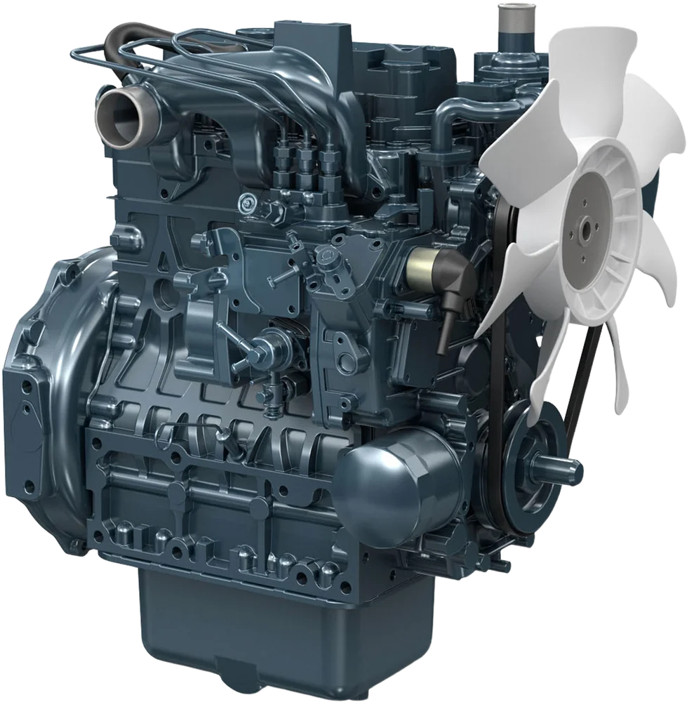 Motor diésel Kubota D1703-M, 35 HP, 3 cilindros, Serie 03 — representante oficial en Chile