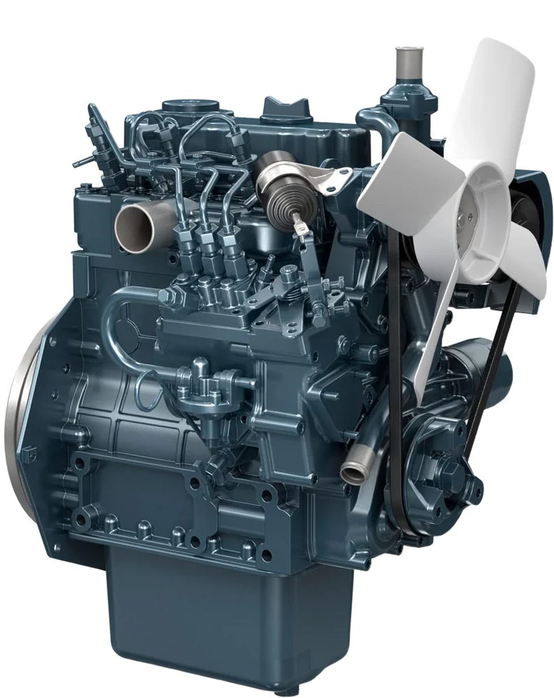 Motor diésel Kubota D722, 20 HP, 3 cilindros, Serie Super Mini — representante oficial en Chile