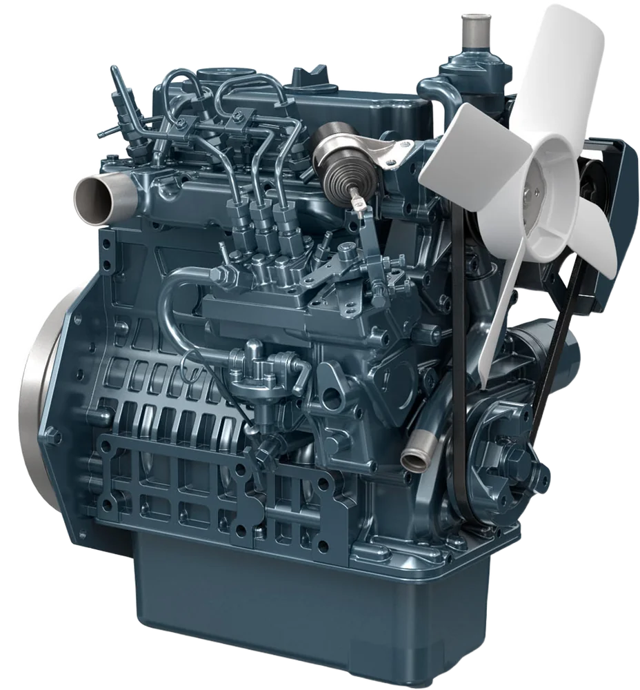 Motor diésel Kubota D902-E4B, 25 HP, 3 cilindros, Serie Super Mini — representante oficial en Chile