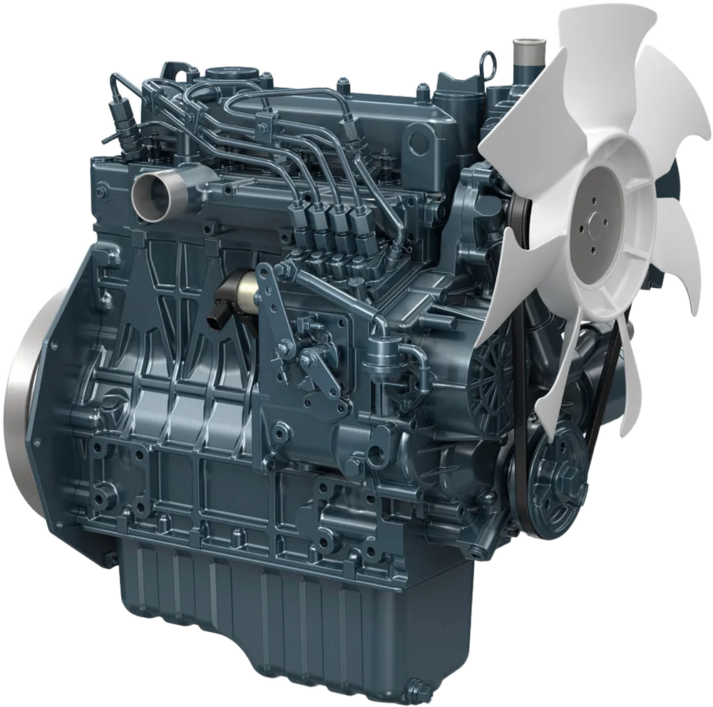 Motor diésel Kubota V1505-E3B, 36 HP, 4 cilindros, Serie 05 — representante oficial en Chile
