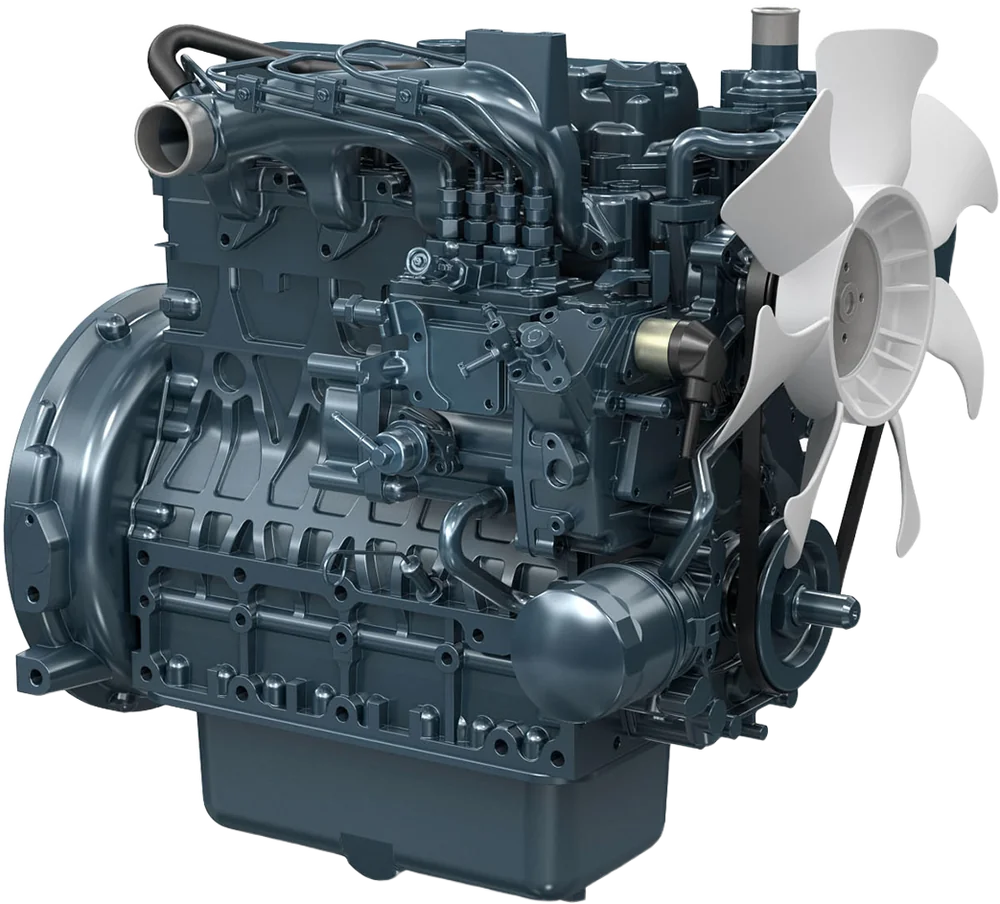 Motor diésel Kubota V2203-M-E3B, 48 HP, 4 cilindros, Serie 03 — representante oficial en Chile